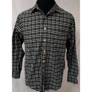 Gap Mens Medium Green Plaid Long Sleeve Button Up Flannel Shirt
